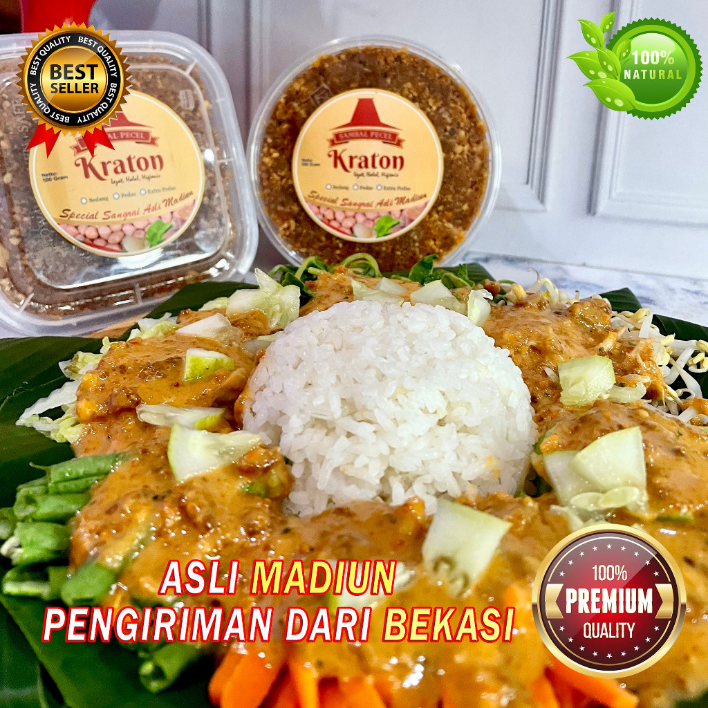 promo|| Bumbu Pecel Madiun Asli 1kg Sambel Kacang Sangrai Khas Cap Kraton