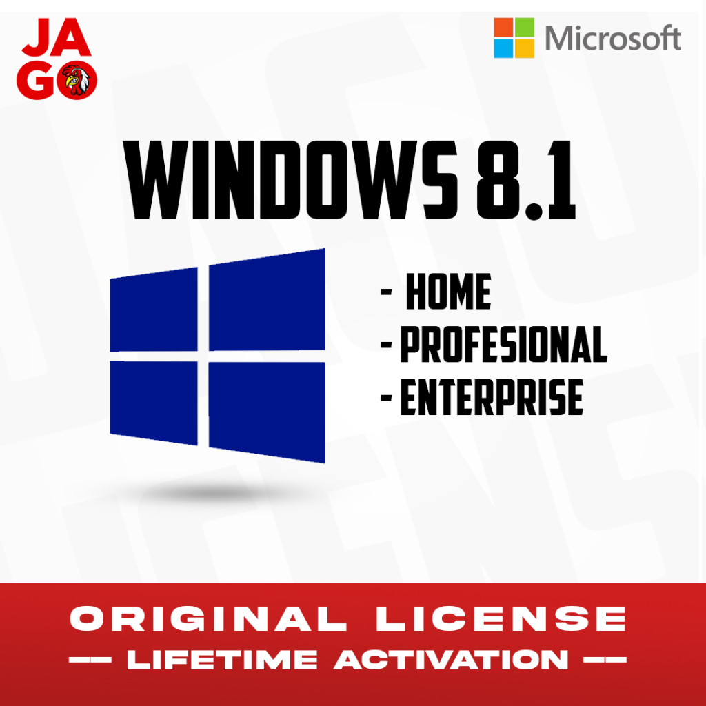 Windows 8.1 Home | Pro | Enterprise Digital License - Original Lifetime