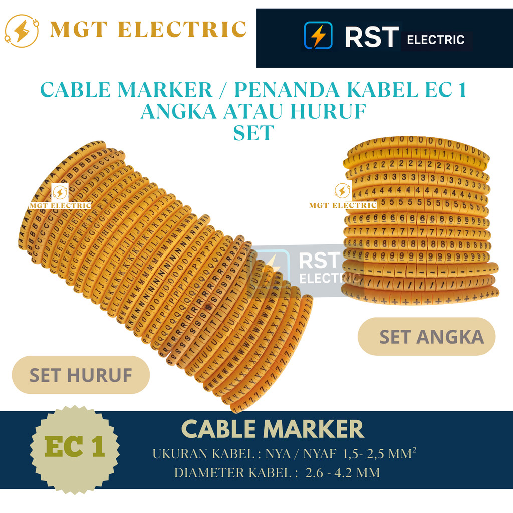Kabel Marker  EC-1 / Cable Marker  EC-1 / Penanda Kabel EC1 / Penanda Kabel EC1 KABEL NYA 1.5 - 2.5 