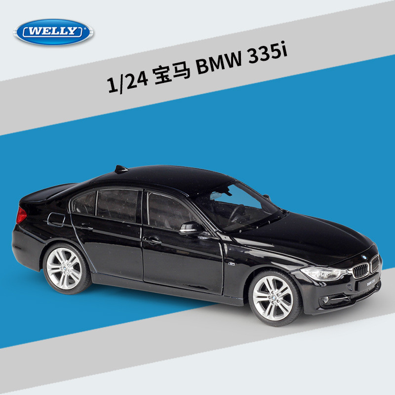 WELLY 1:24 Scale Diecast Simulator Model Car BMW 335i/535i Classic Vehicle Metal Alloy Toy Car For B