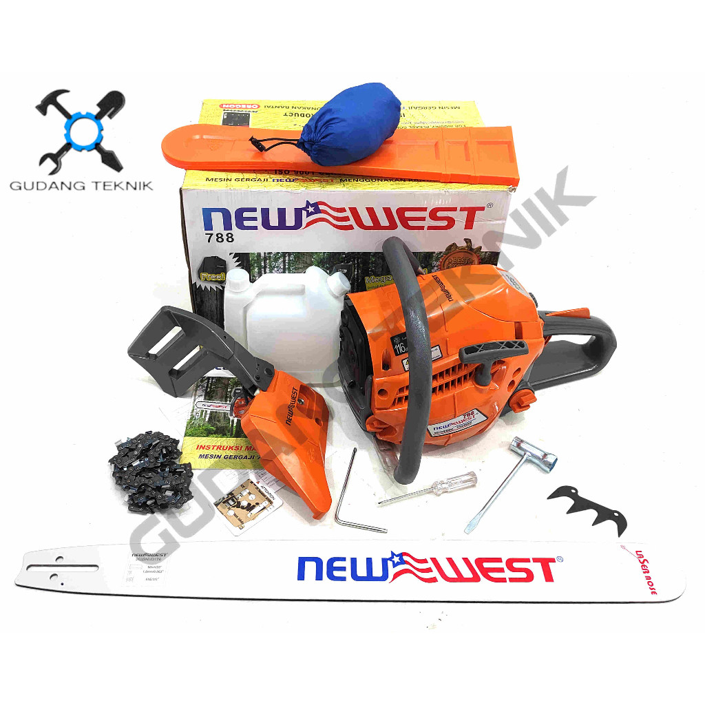 Mesin Chainsaw 26" Laser 788 NEW WEST / Mesin Gergaji Potong Belah Kayu 26 Inch 788 NEWWEST NEW WEST