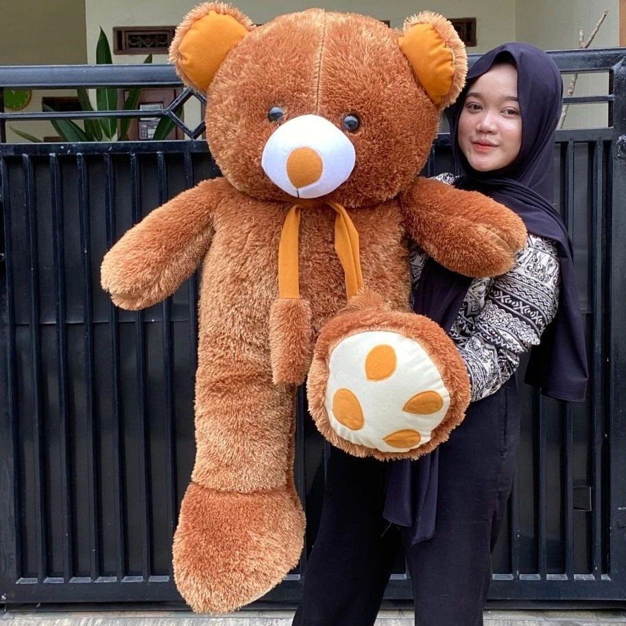 Boneka Tedy Bear Jumbo Syal Telapak 1,2 meter Berlabel SNI