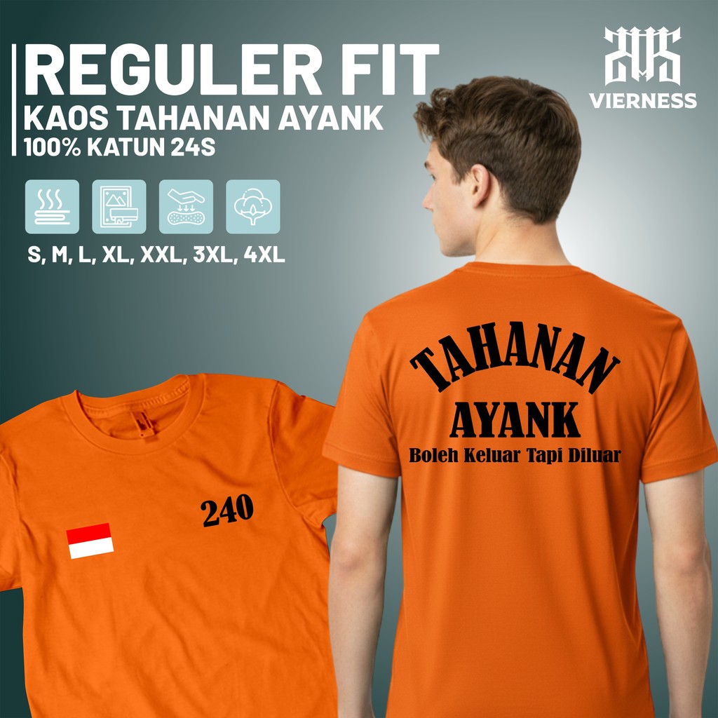 Baju Kaos Tahanan Ayang Bisa Custom Tulisan Suka-suka Kaos Tahanan Oranye