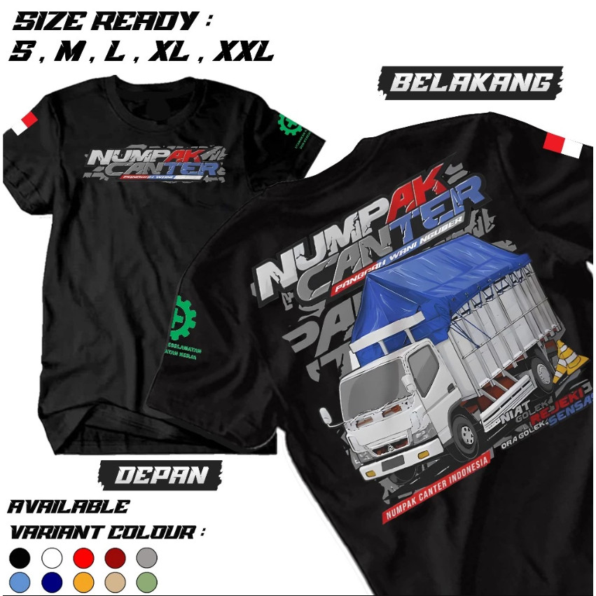 SAPTA KAOS Kaos Distro Atasan Truck Numpak Canter - Kaos Truck Cabe Laok - Kaos Numpak Canter - Kaos