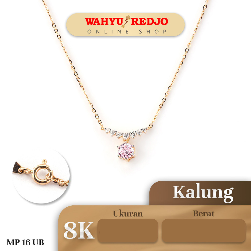 Kalung Emas Mata Merah Muda Kadar 8K Wahyu Redjo