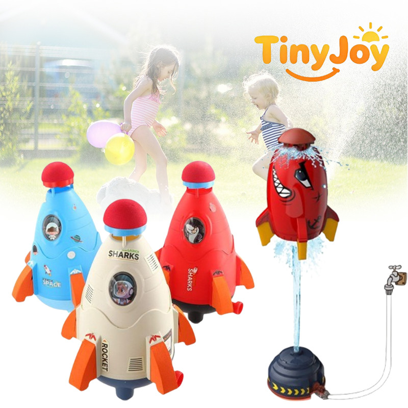 TinyJoy Mainan Roket Air Roket putar dengan pancaran air Mainan air luar ruangan Percikan air