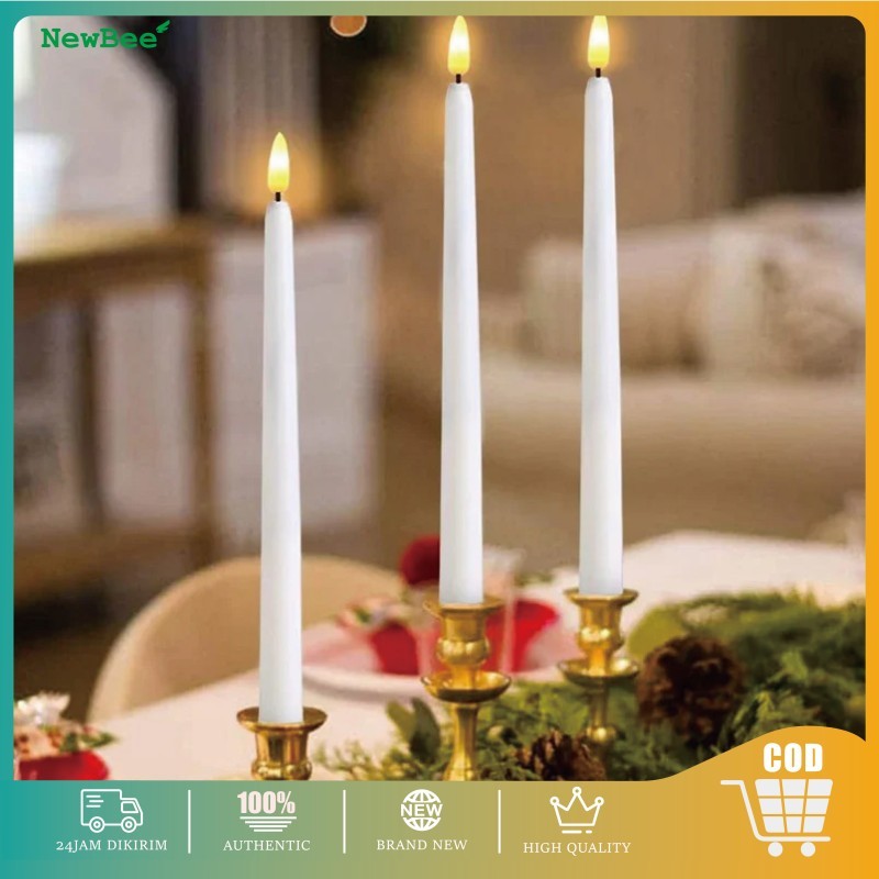 6PCS/Set Lilin LED Lampu Elektrik Putih Led Panjang Lilin Baterai Panjang Dekorasi Rumah Lampu Elekt