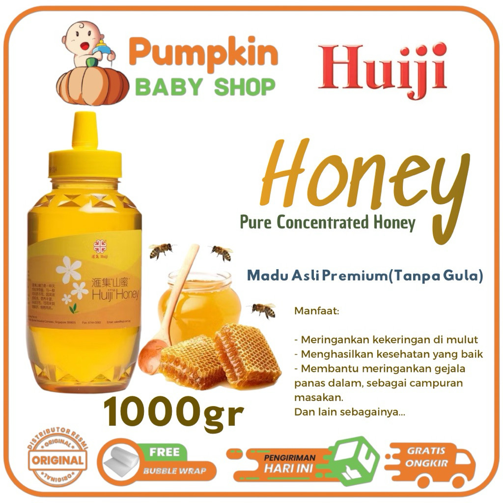 Huiji Honey 1000gr Madu Asli Premium (Bebas Gula) - Huiji Madu
