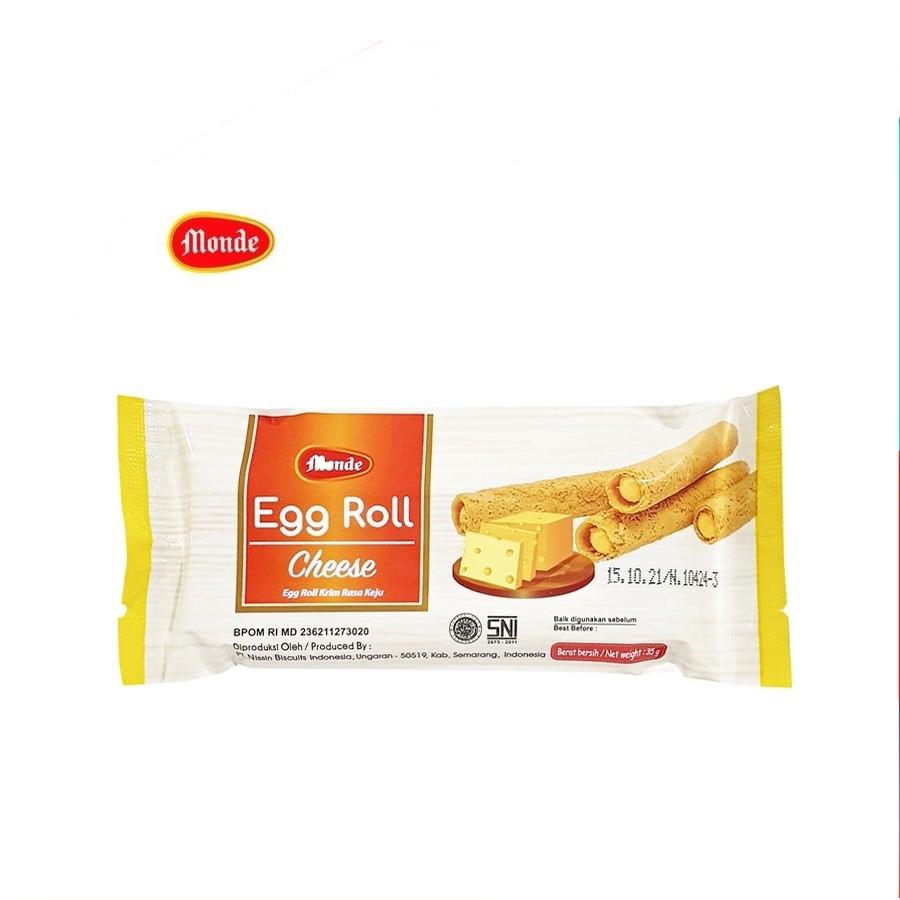 [UniGrosir] Monde Egg Roll Cheese Stick Biskuit 35 gr Keju