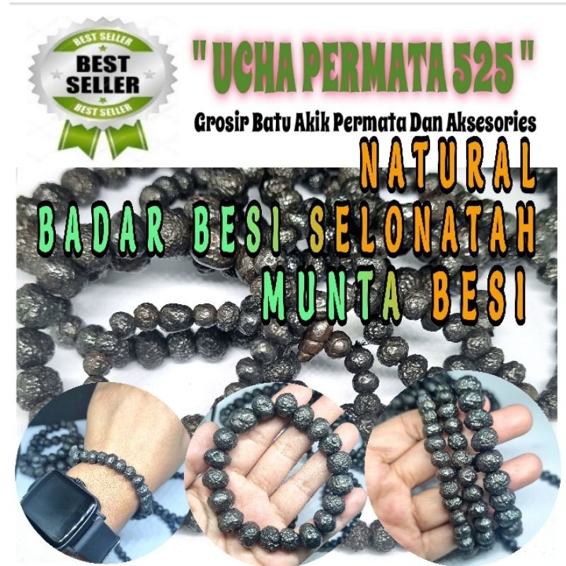 gelang batu munta besi batu badar besi selonatah asli Grosirakik