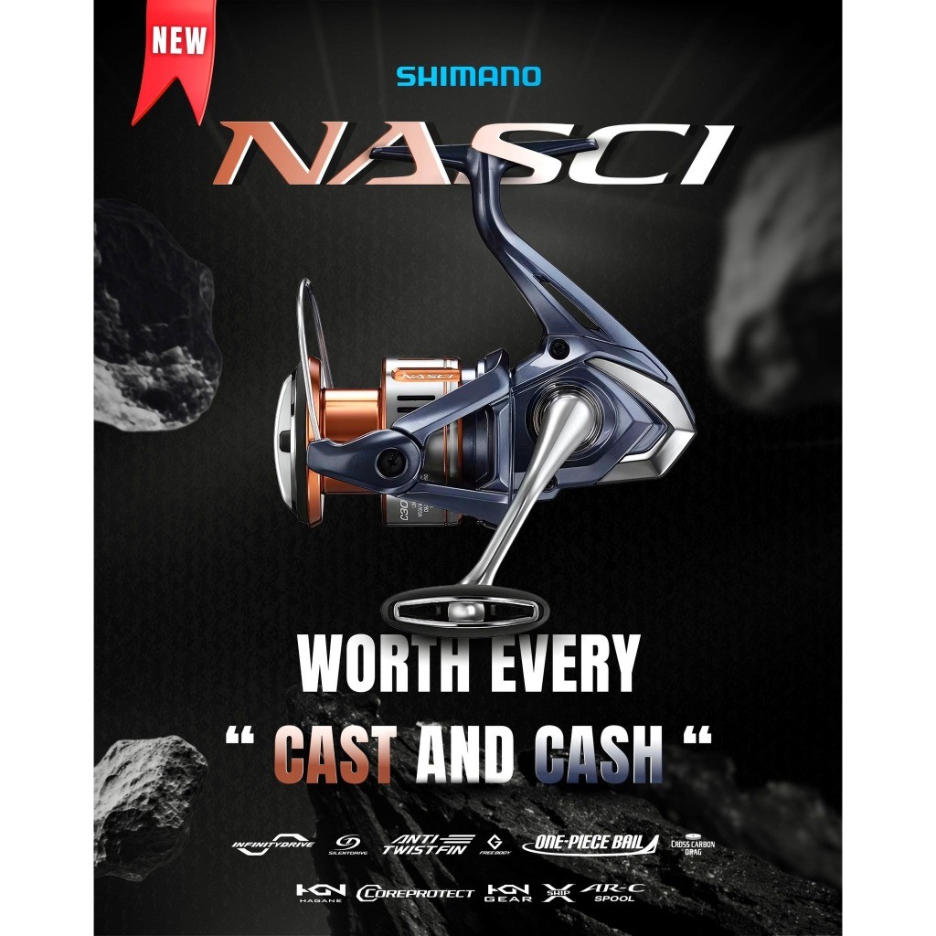 Reel SPINNING SHIMANO NASCI 2025 (POWER HANDLE)