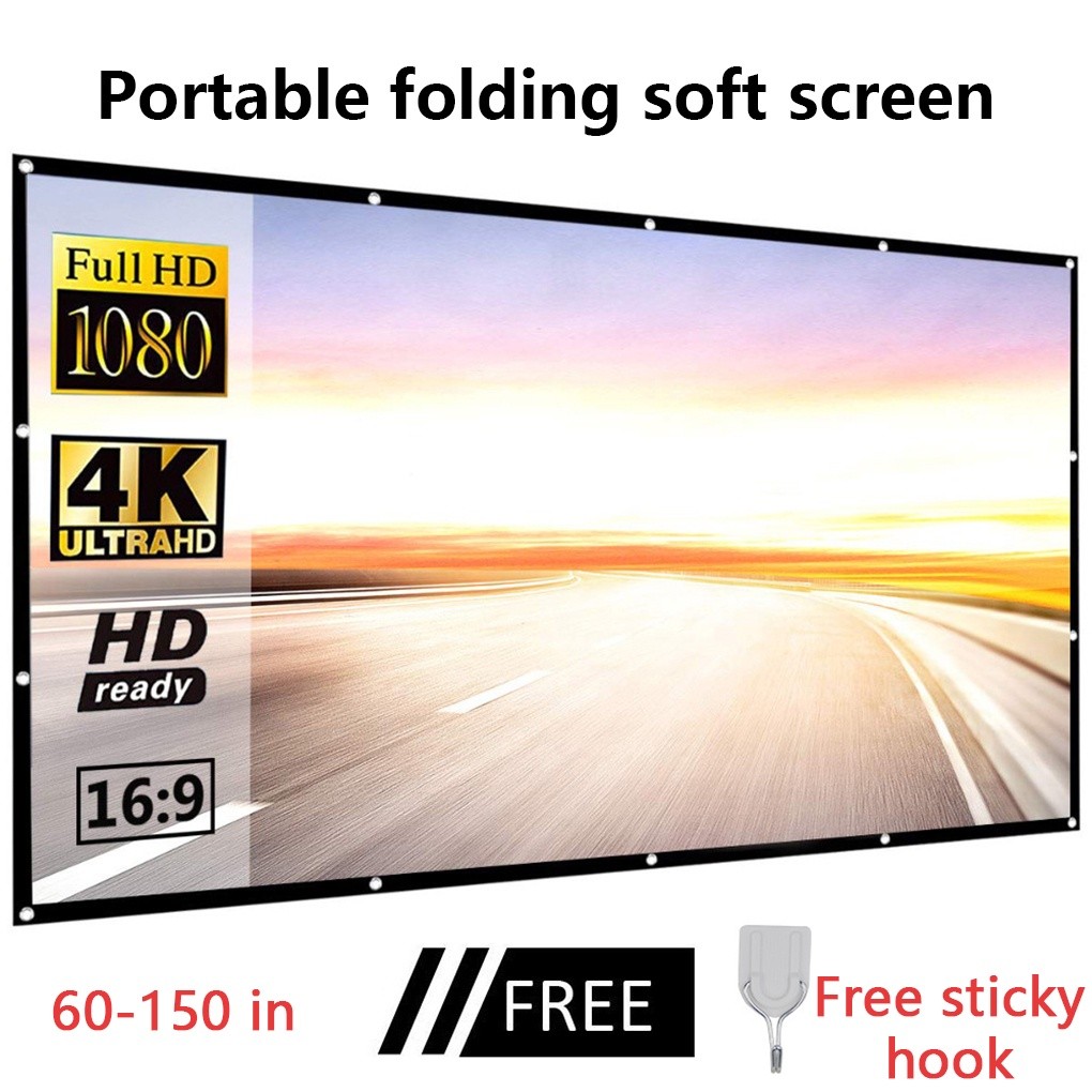 Layar Proyektor Portable 100 inch Kain Layar Proyektor Screen Projector Projector Screen Portable
