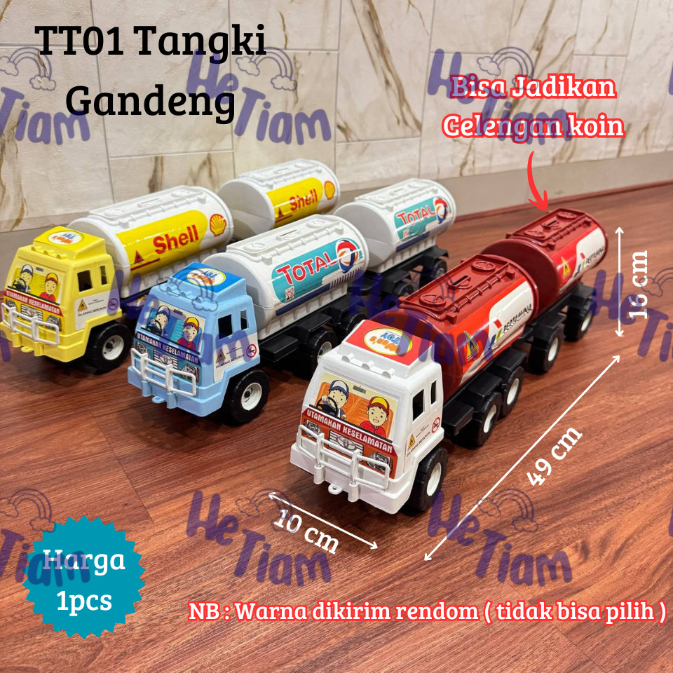Mainan Truck Tangki Gandeng / Mainan Truk Tangki Celengan / Mainan Tangki Mobil Gandeng