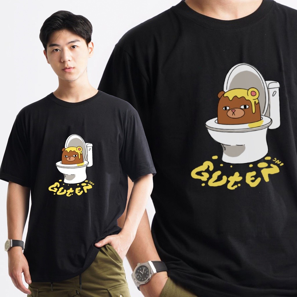 Guten Inc - Kaos Hitam Pria Seek Bear Black T-Shirt