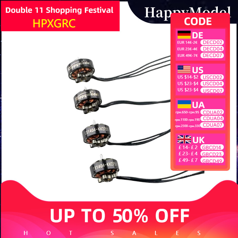 Happymodel EX1404 1404 KV4800 3S KV2750 KV3500 4S Brushless Motor 1.5mm for FPV Racing Freestyle Mic