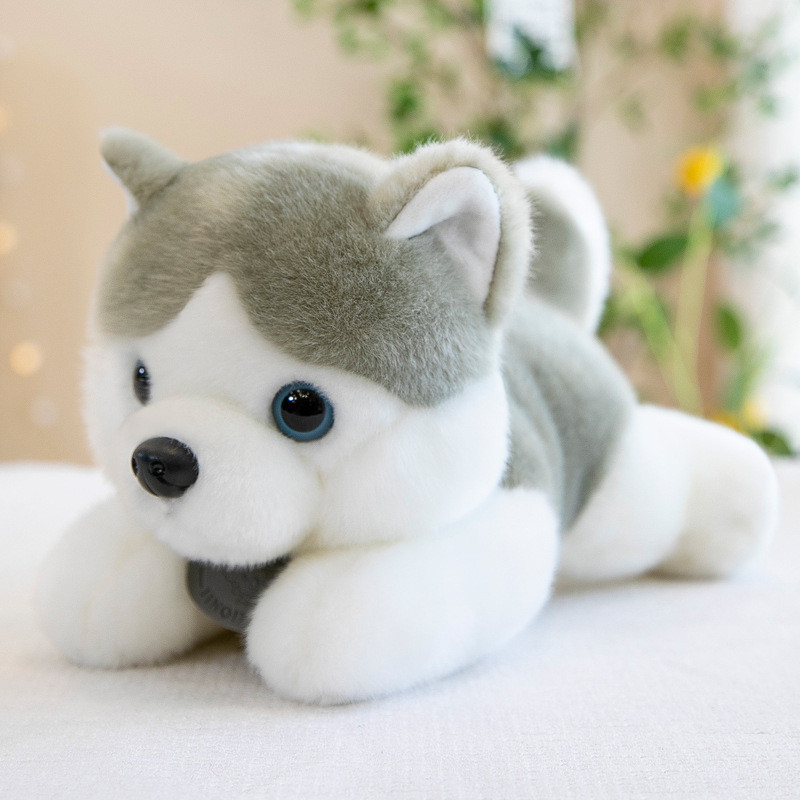 Boneka Hewan Anjing Husky Hadiah Anak Perempuan Boneka Imut Bantal Tidur Ukuran Besar