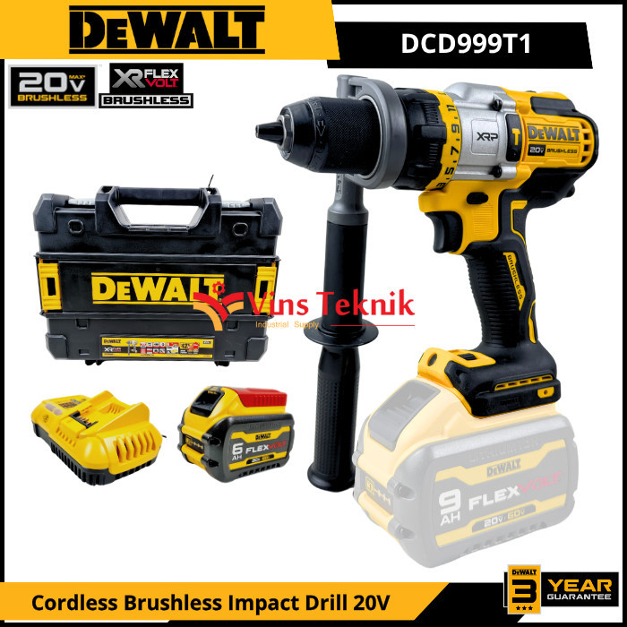 DEWALT DCD999 Cordless Impact Drill Mesin bor baterai DCD999T1