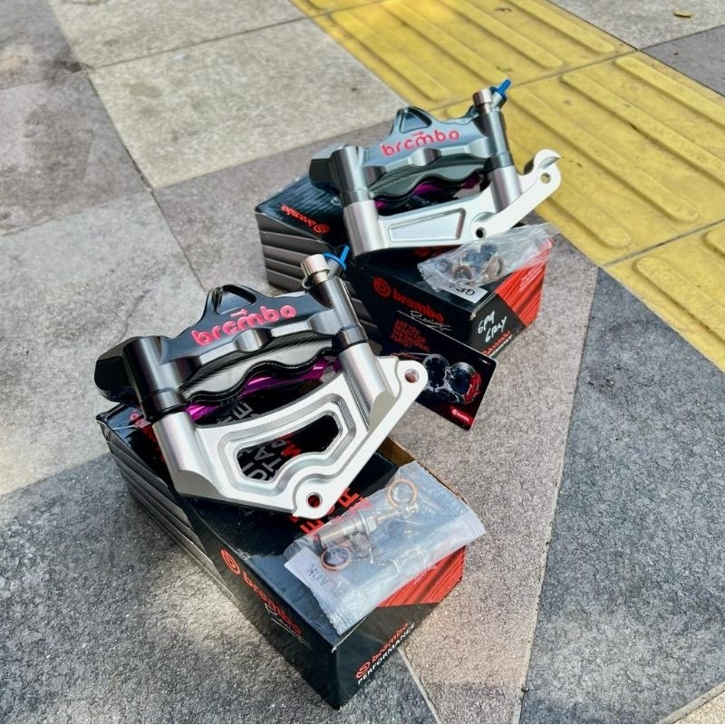 LAGI PROMO kaliper caliper brembo GP4 pala babi brembo gp4 4 piston BIG set breket pnp tiger megapro