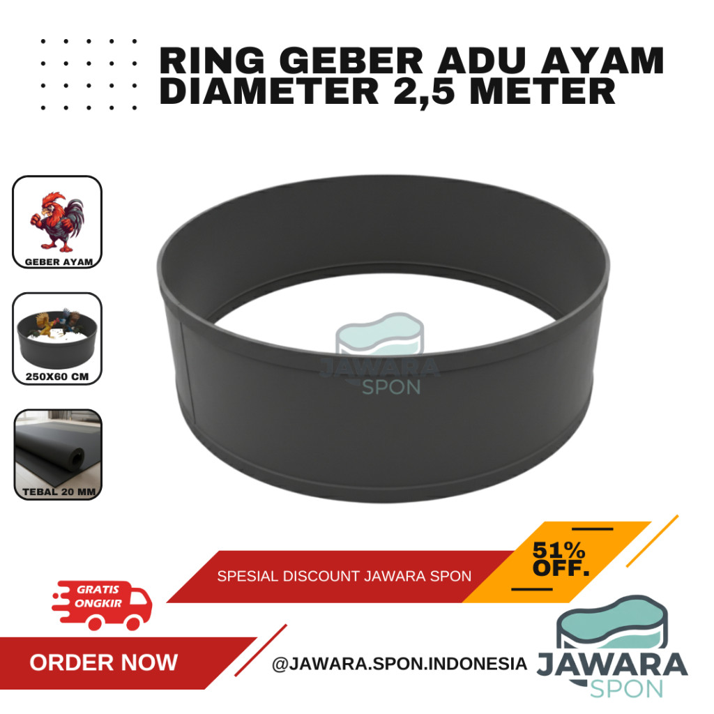 Bellvania - - Ring Ayam Aduan Geber Ayam Kalang 2,5 Meter Ayam Karet Spon Tebal 20 Mm Termurah