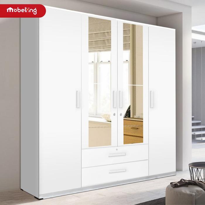 Mobeliving - Lemari Pakaian Besar 4 Pintu - Lemari Pakaian Empat Pintu Orc - Lemari Pakaian Gantunga