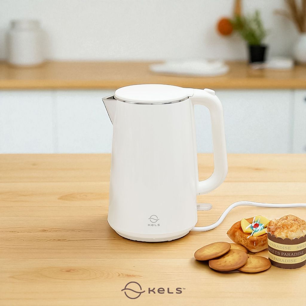 Kels Savo Teko Listrik 1.7 Liter - Putih Ketel Listrik Pemanas Air Water Boiler Electric Kettle