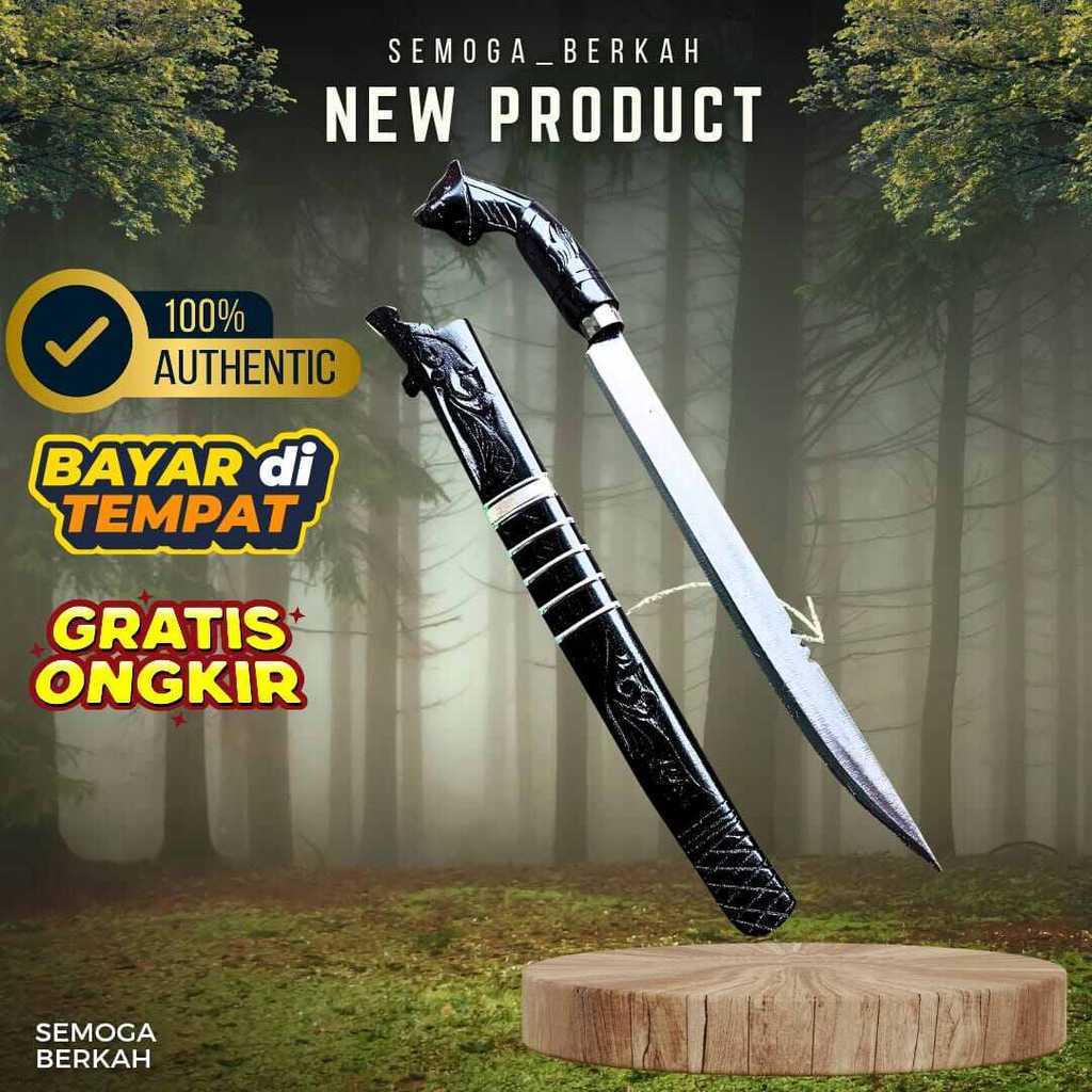 COD Pisau sembelih barlen ukiran macan panjang Perkakas Koleksi RF golok macan panjang katana asli 8