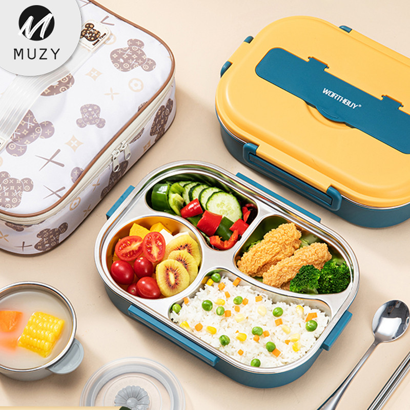 Muzy Kotak Bekal Makan Kotak Makan Anak Bekal Sekolah Kotak Nasi Wadah Makanan HMB105