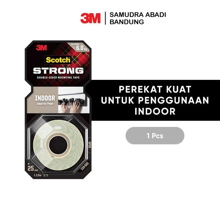 3M Indoor Double Tape, Perekat Dinding Super Kuat 3M Double Tape 25mm x 1.5m Serbaguna