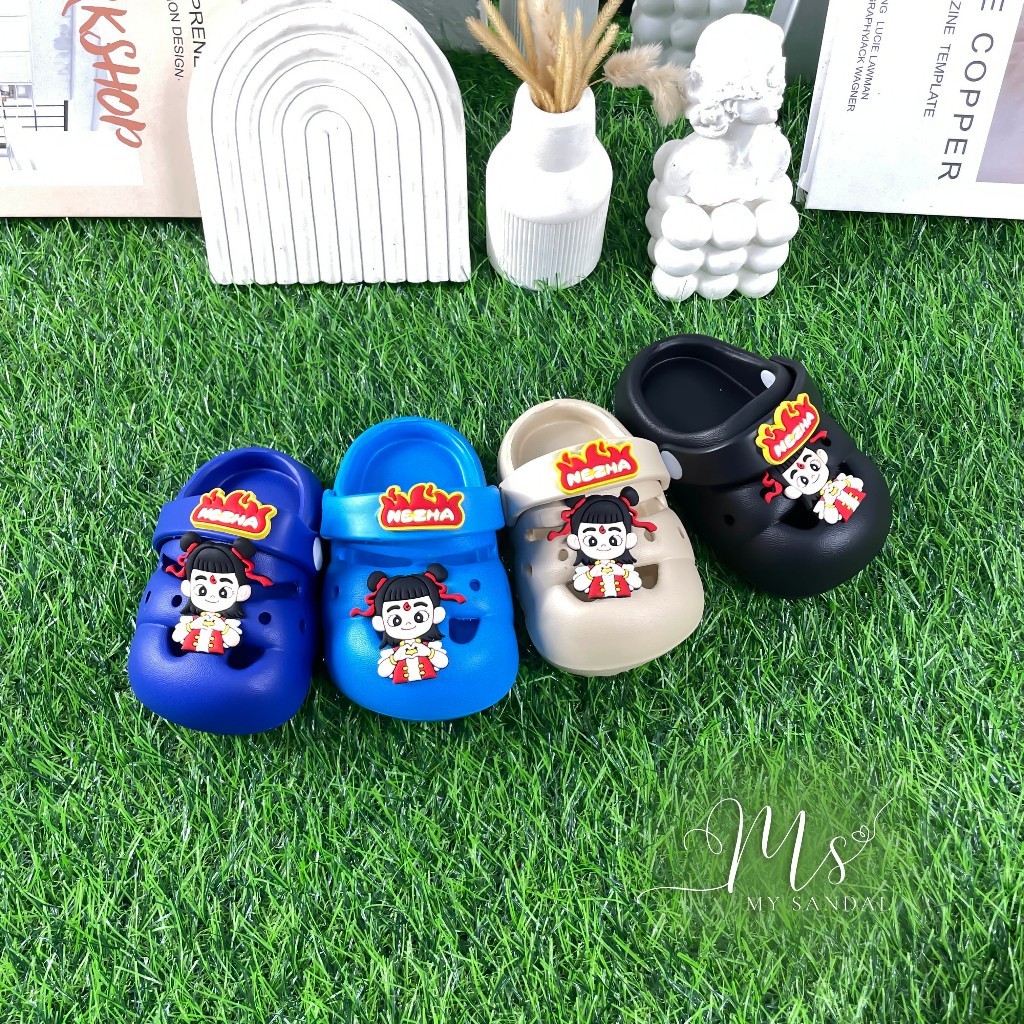 FUFU JAKARTA SPOT SANDAL SANDAL ANAK LAKI-LAKI KARAKTER NEZHA BAHAN EVA PREMIUM & RINGAN