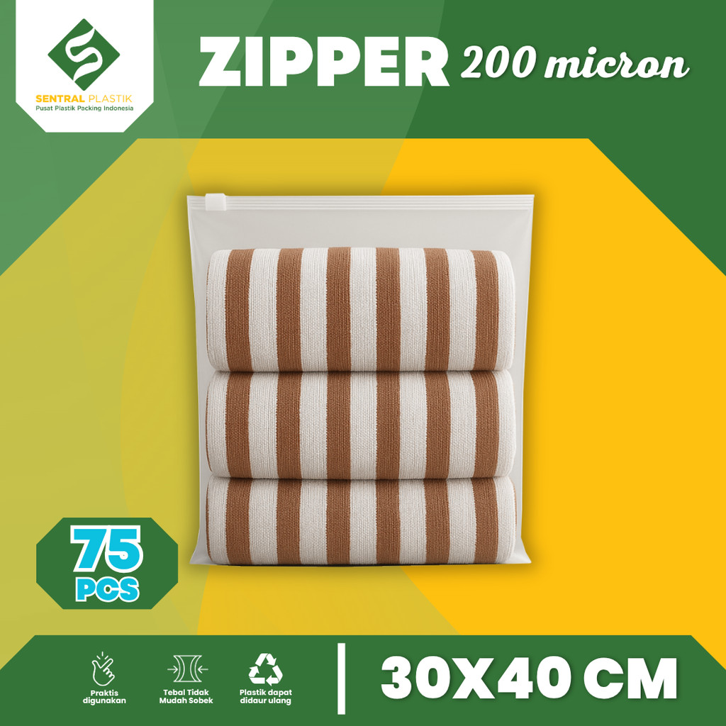 HARGA DISTRIBUTOR ZIPLOCK Ukuran 30x40 Isi 75 pcs PREMIUM Ketebalan 200 Micron Kantong Zipper Storag