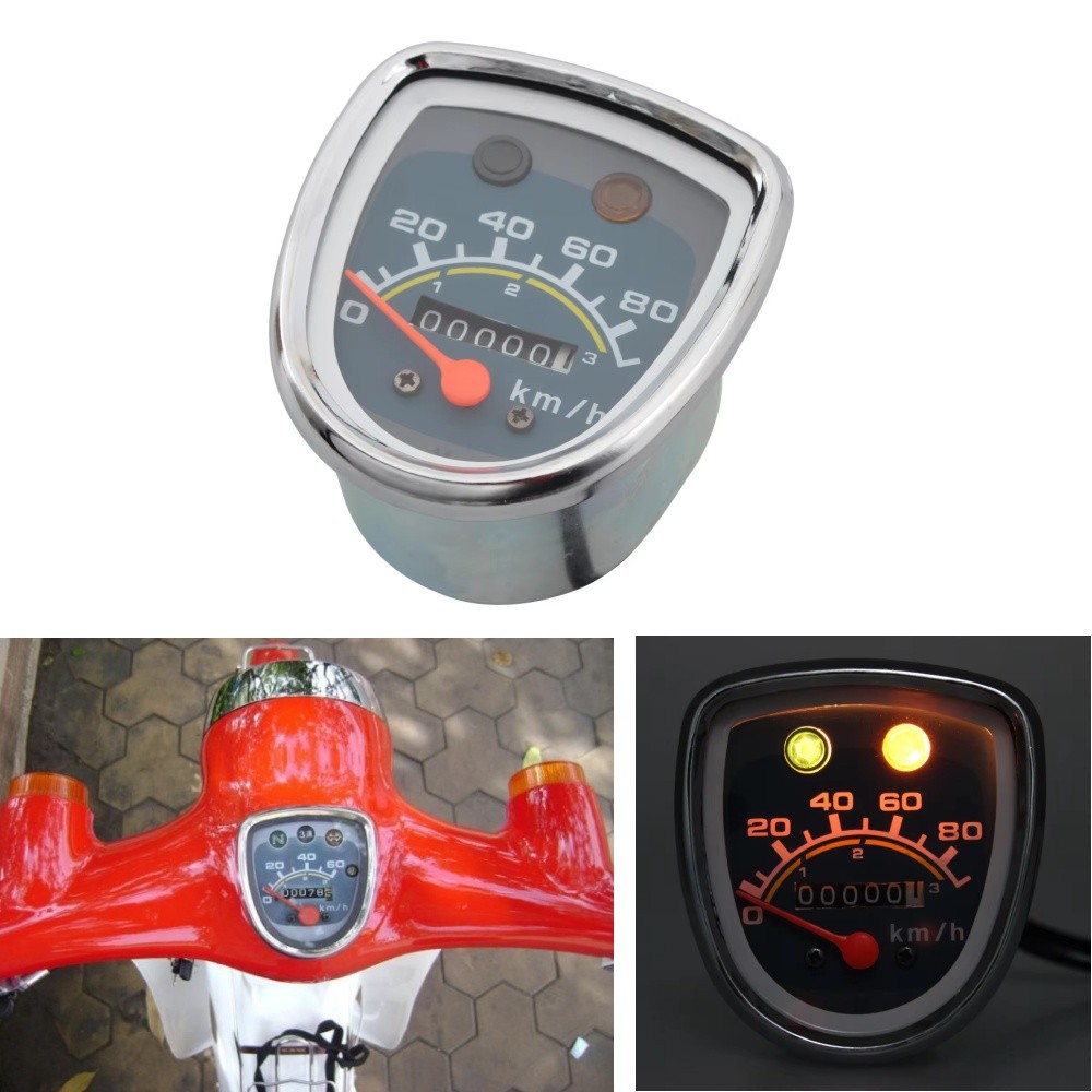 Motorcycle 80kmh gital Odometer Speedometer Tachometer Retro For Honda Passport Cub C50 C70 C90 C70K