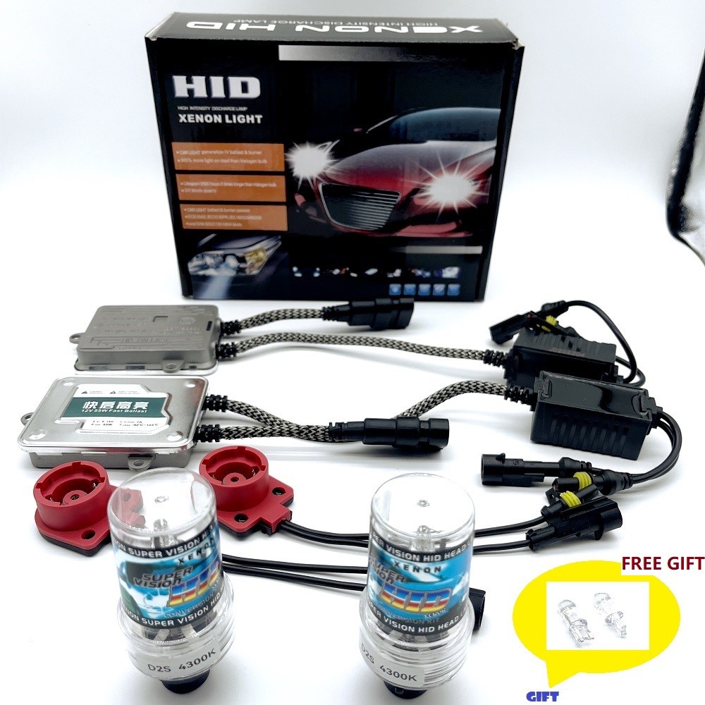 55W Full AC HID Xenon Kit Ballast + Lamp + Harness Wire D2 D2C D2S D2R Car Light Headlight 4300K 600