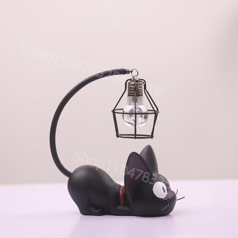 Miniature Cat LED Night Lamp Creative Resin Cat Animal Night Lamp Kitty Table Lamps Childrens Cartoo