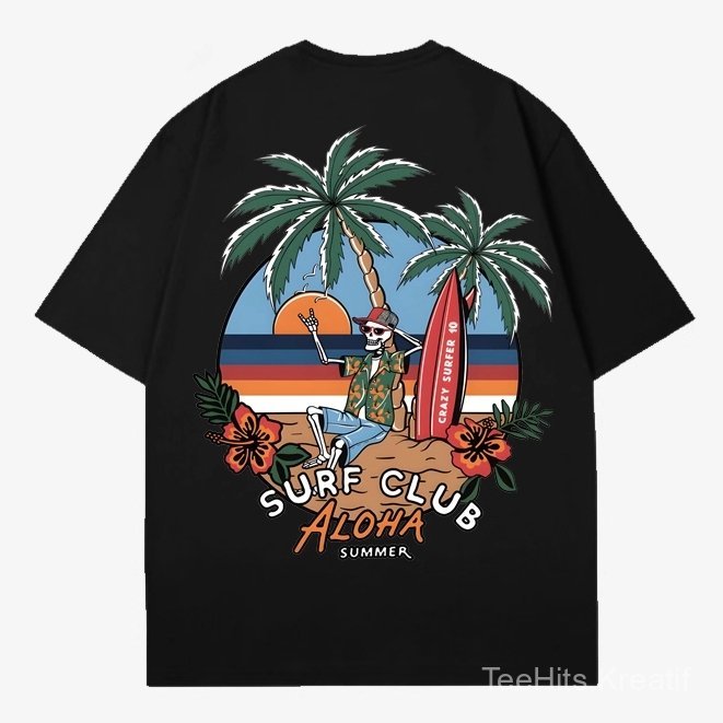 TeeHits Kreatif  Kaos Pria Casual Hitam Oversize Kaos Bali Original Distro 100% Katun Lengan Pendek 