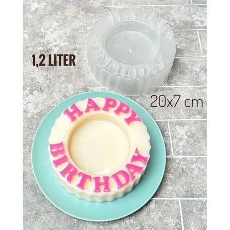 Cetakan Puding Happy Birthday Loyang Agar Ulang Tahun Plastik 20cm