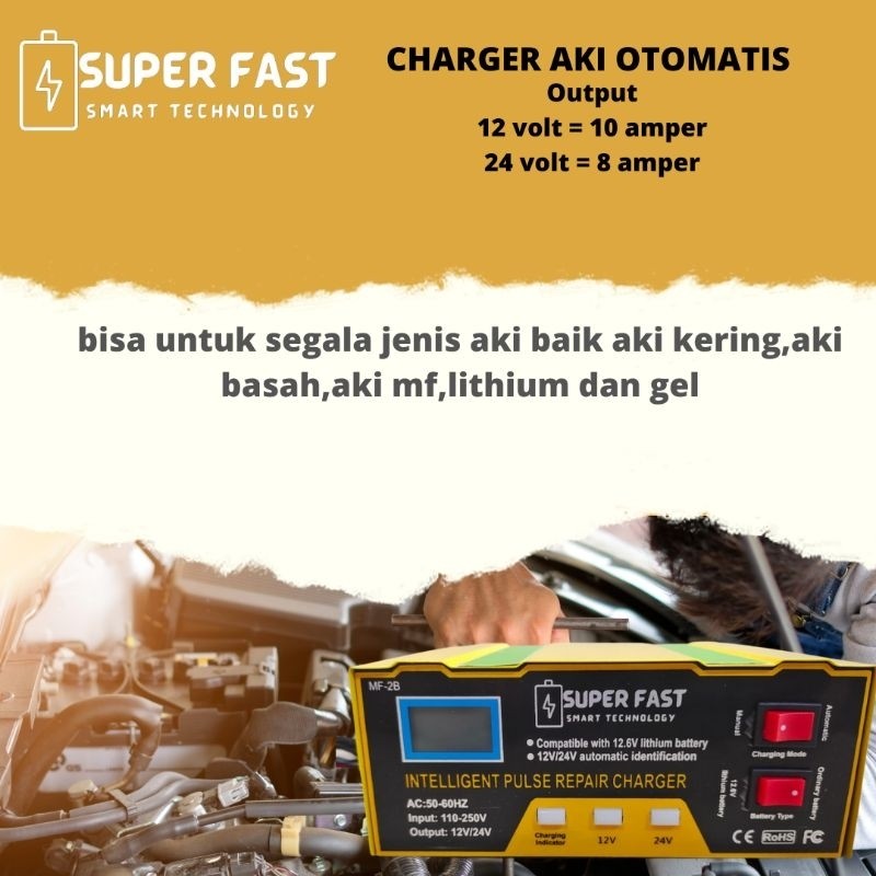 Ready SUPER FAST Charger Aki Lead Acid Battery Charger 12V/24/V 6-105AH