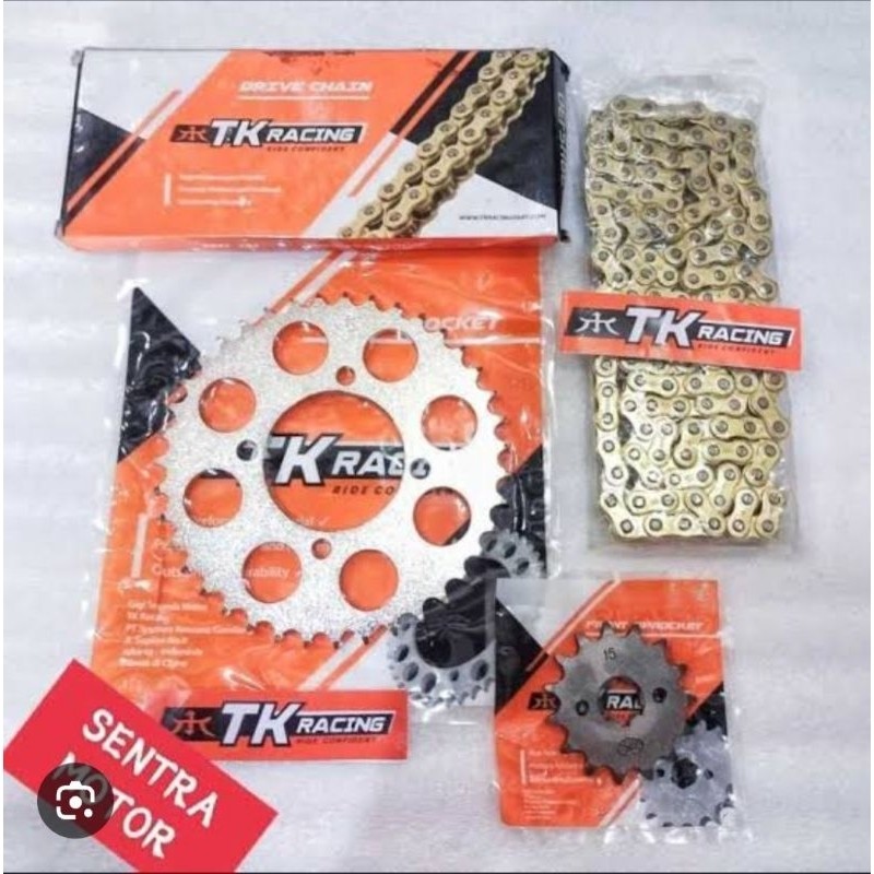 Gear Set / Girset Yamaha RXZ , RX king , F1ZR , Jupiter Z , Vega R , MX TK Racing Ukuran 428
