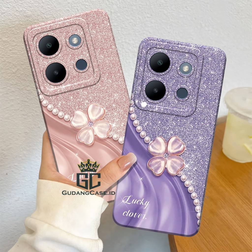 Case Hp INFINIX SMART 7 - TECNO SPARK GO 2023 Silikon Glitter Softcase Lentur Pelindung Kamera Raja 