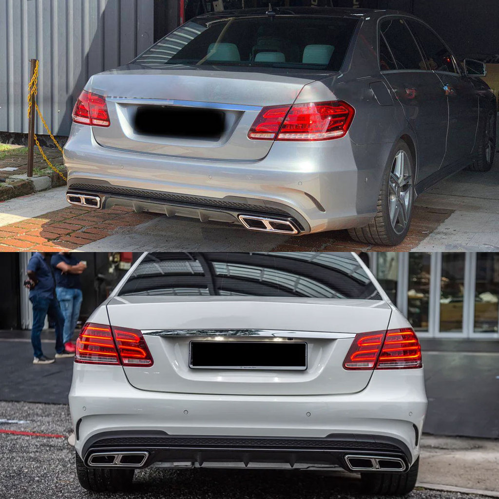 Rear Bumper ffuser Lip with Exhaust Tip E63 Style For Mercedes Benz E Class W212 E350 2013 2014 2015
