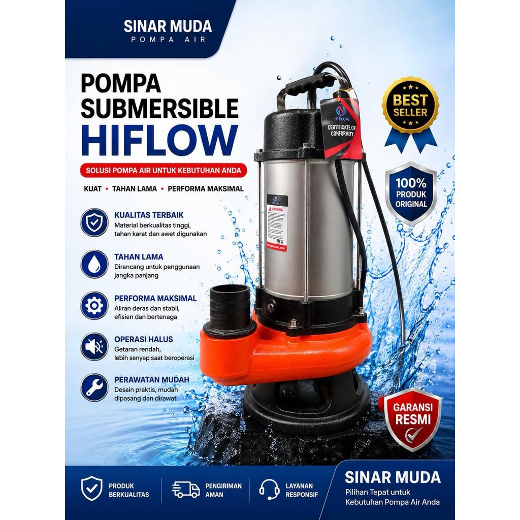 Pompa Celup Air Kotor Otomatis Output 4 Inch Mesin Pompa Air Submersible Pompa Limbah Air Kotor Pomp