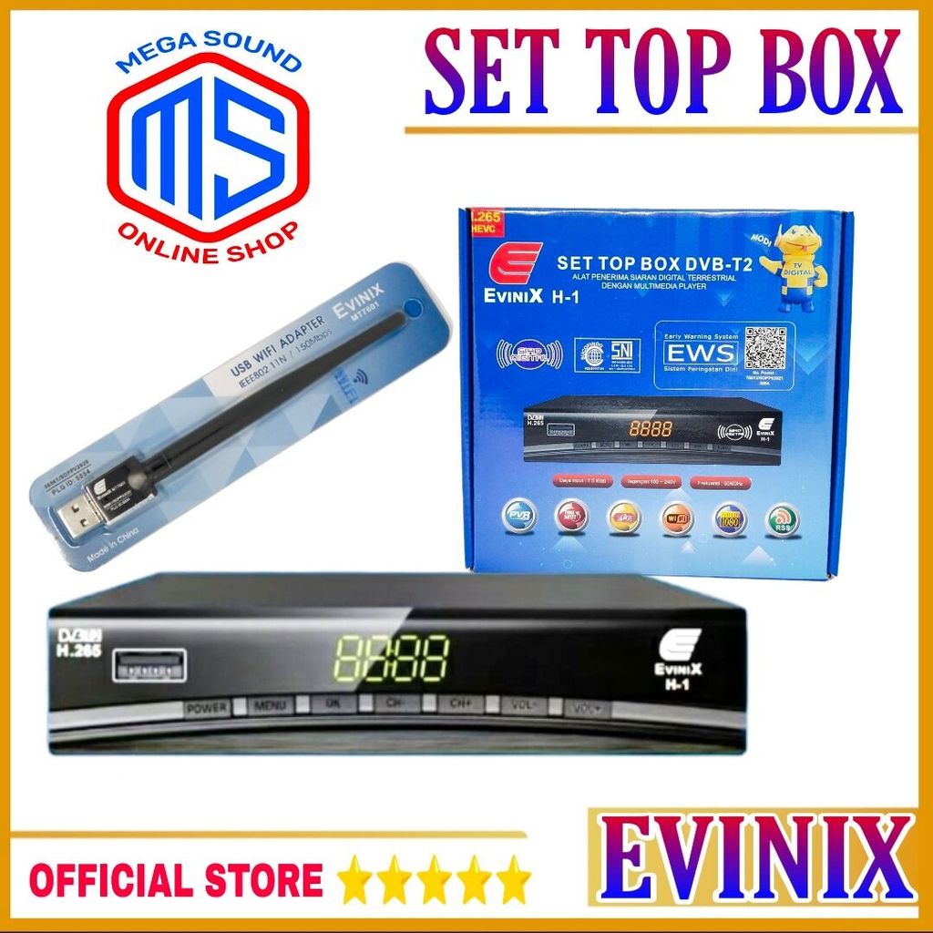STB TV Digital DVBT2 EVINIX Set Top Box Digital