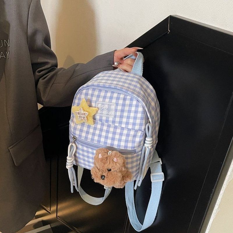 [Kotak misteri] Tas sekolah kecil lembut bergaya Jepang untuk wanita, tas selempang perjalanan anak-