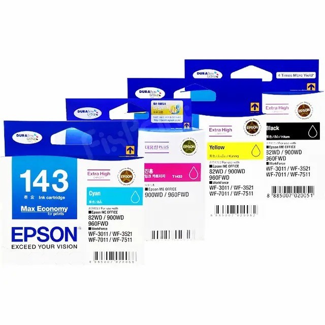 FixPrint Original Cartridge Tinta Epson 143 T143 Printer WF-7511 WF7011 WF-3521 WF7511 WF3521 ME-900
