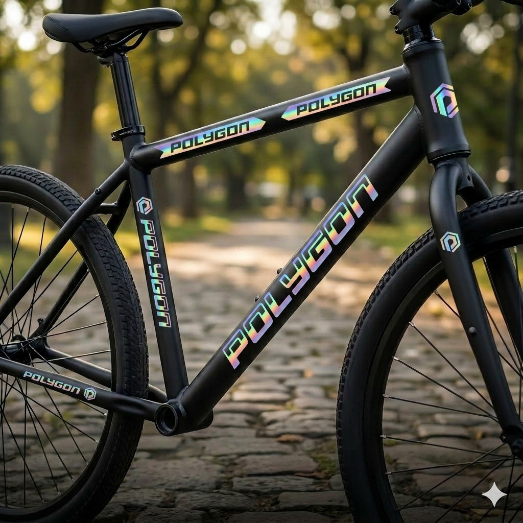 Stiker Sepeda POLYGON MTB Frame | Cutting Sticker | Decal Aksesoris Sepeda Kalcer Set 07