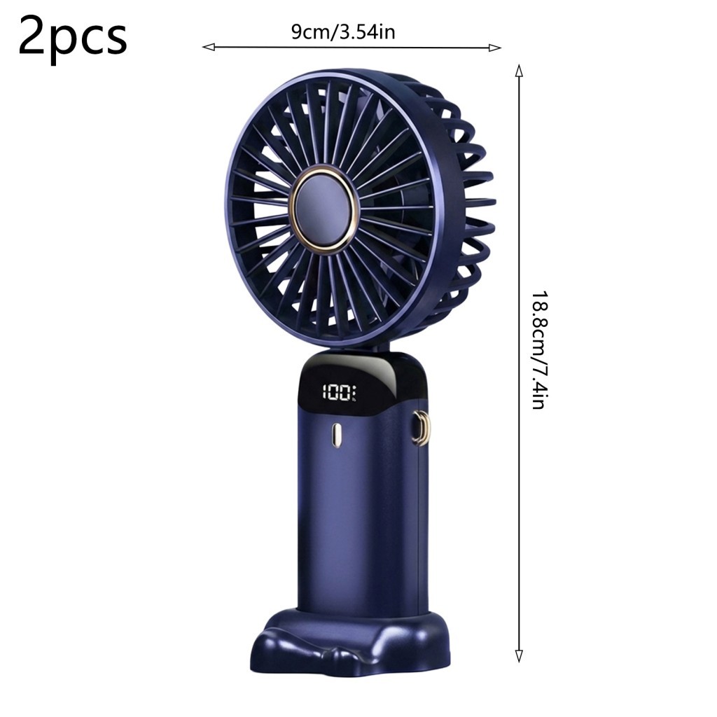 Kipas Aroma Genggam Lipat Digital 2-Pack – Kipas Mini Portabel dengan Diffuser Pengharum, untuk
