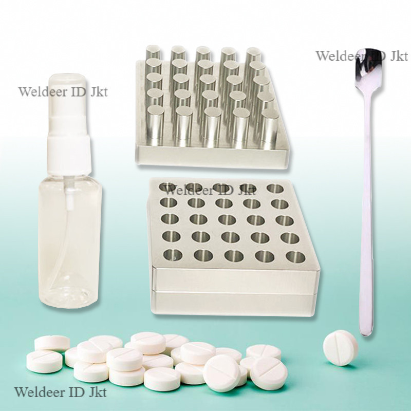 Mesin Cetak Tablet Manual 25 Lubang Bahan Aluminium Cetakan Obat Herbal Kapsul Susu Padat Powder Pre