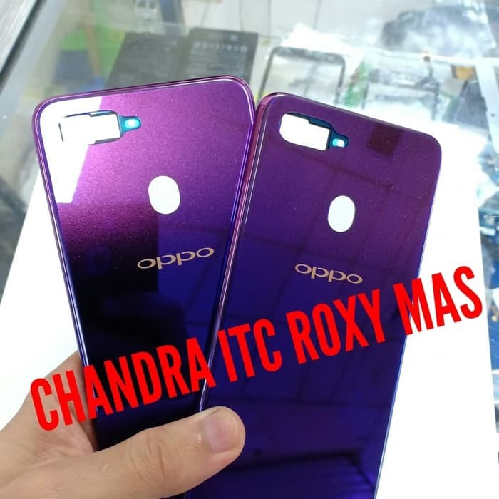 Back Cover Casing Backdoor Oppo F9 Purple BAZEL + BACKDOOR