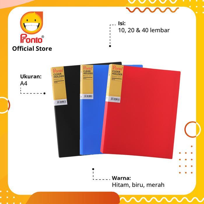 Pronto Map Clear Holder A4 - Merah (isi 40 lembar)