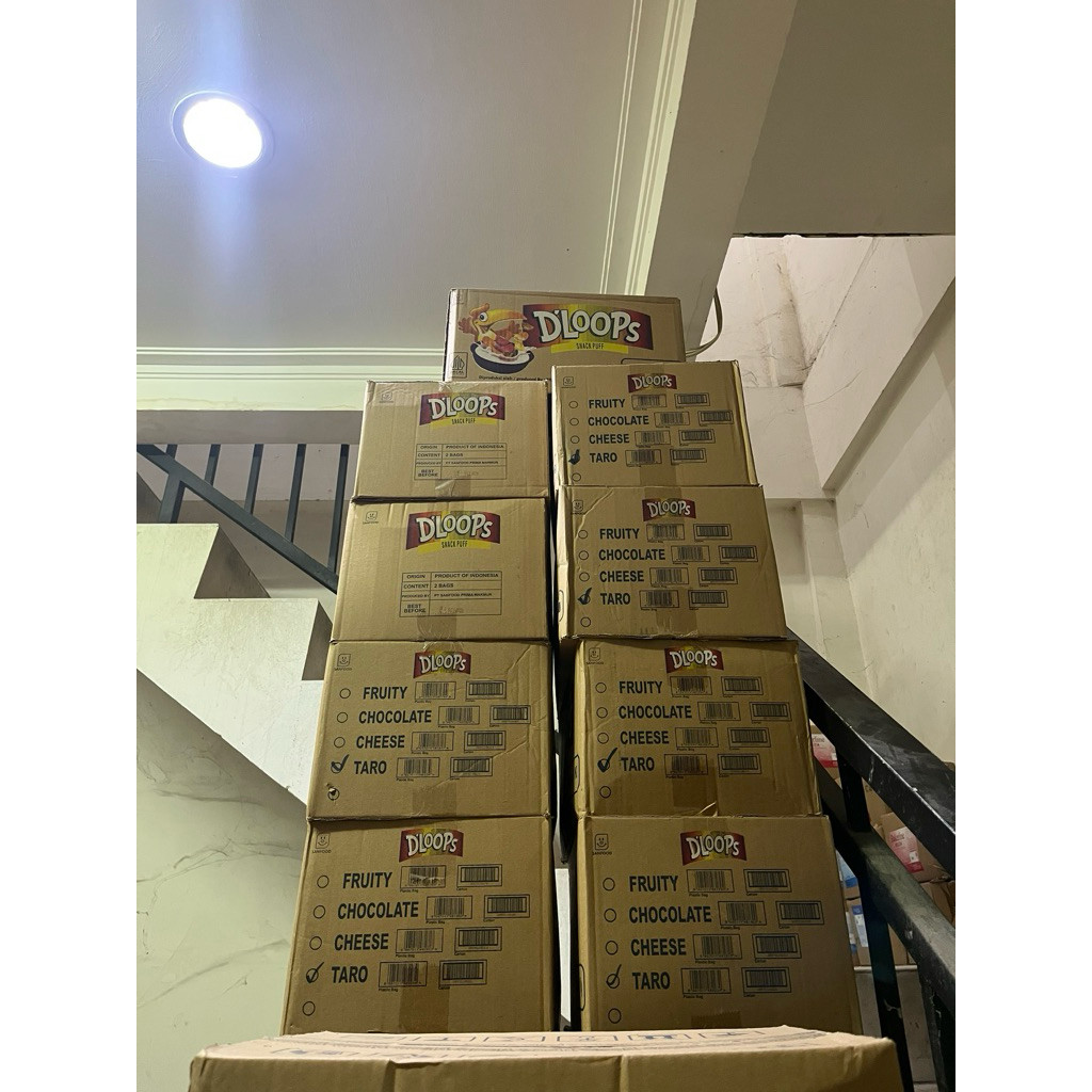 D’Loops Snack Puff 1Kg Taro 1Kg - KARTONAN - CARGO _ DP