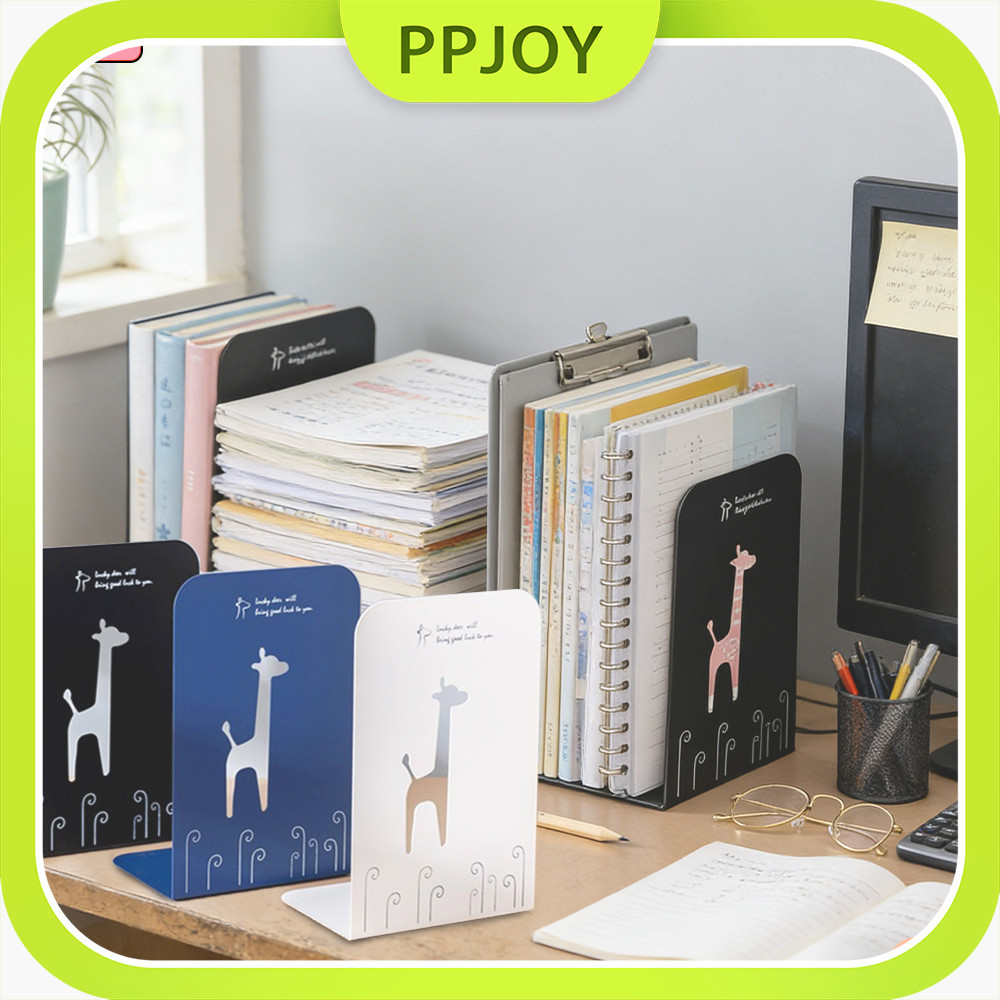 DOC Aesthetic Pembatas Buku Besi Minimalis Book End Penyangga Buku Portable/Rak Buku Penyimpanan Mej